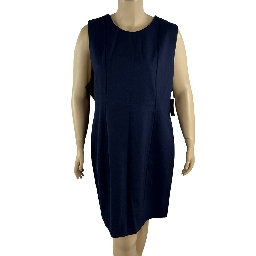Liverpool Sleeveless Sheath Dress Cadet Blue Workwear Size 14